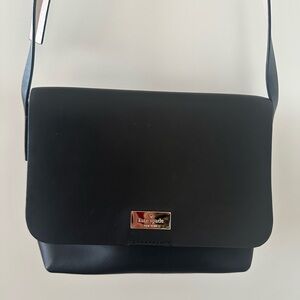 Kate Spade Black Leather Messenger Bag
